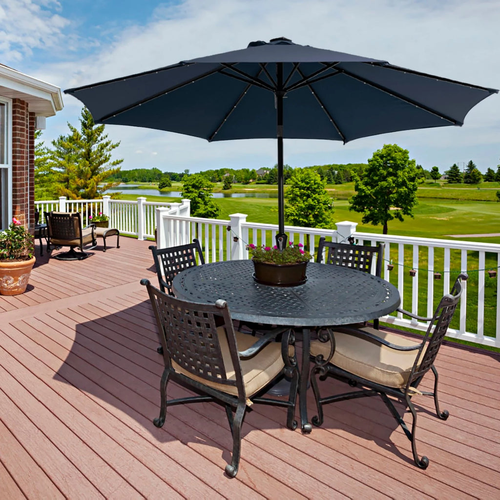 10 ft LED Solar Patio Umbrella N893