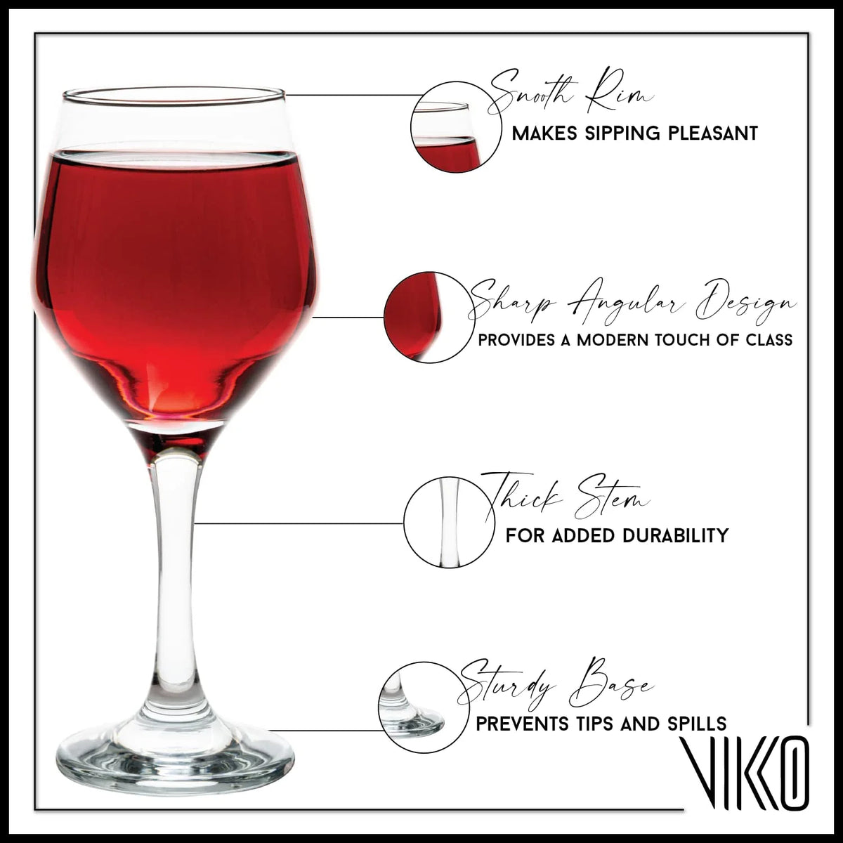 Stemmed Wine Glasses Set Of 6 D770