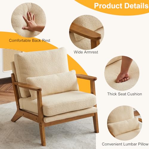 Brown Accent Chair with Lumbar Pillow T901988