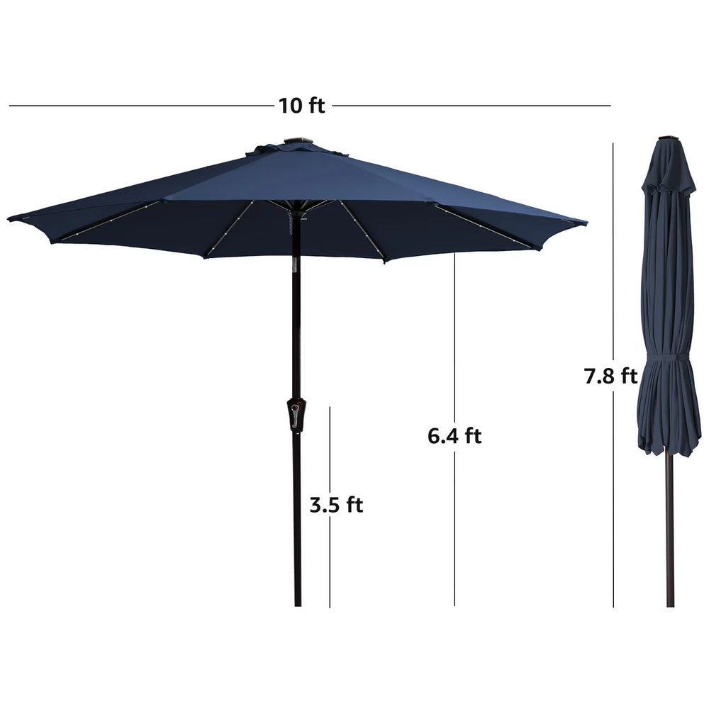 10 ft LED Solar Patio Umbrella N893