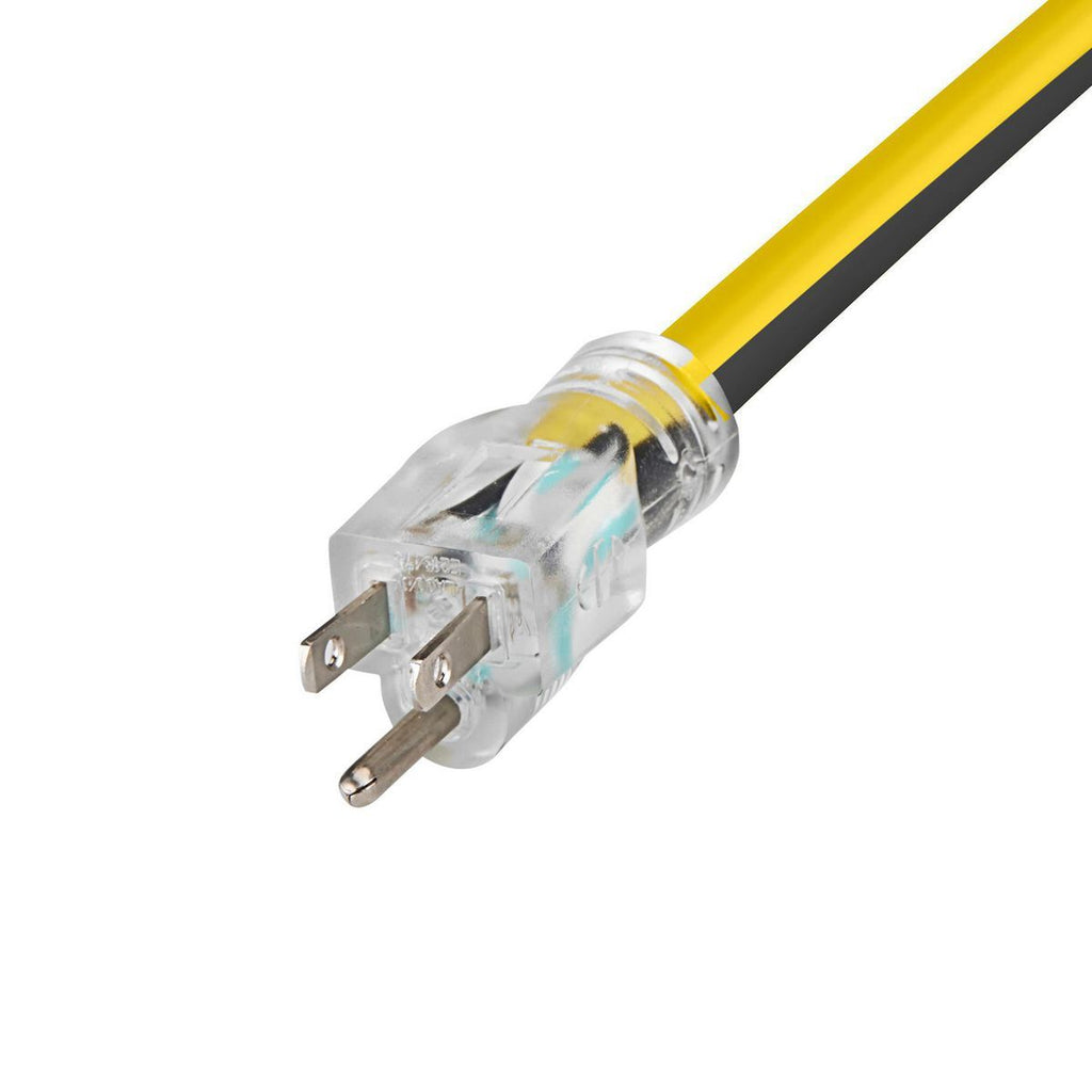 25 ft. 12/3 Gauge Multiple Outlet Extension Cord with Indicator Light, Yellow, Black M268691