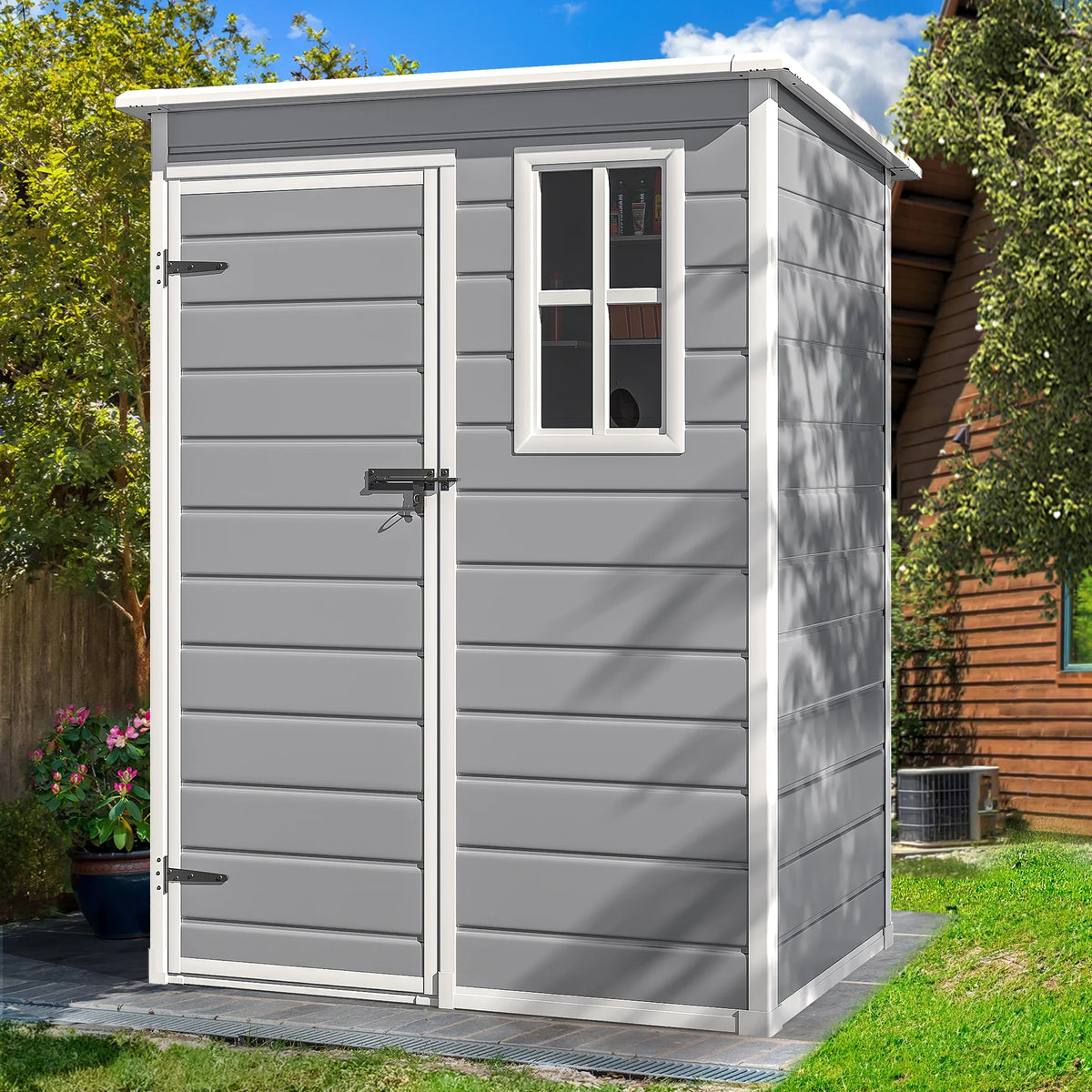 5x3 FT Resin Outdoor Storage Shed with Floor O7158