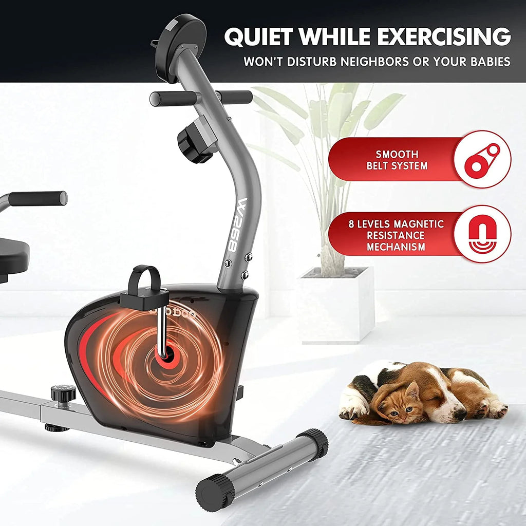 Recumbent Exercise Bike 8 Level Adjustable Magnetic Resistance M823
