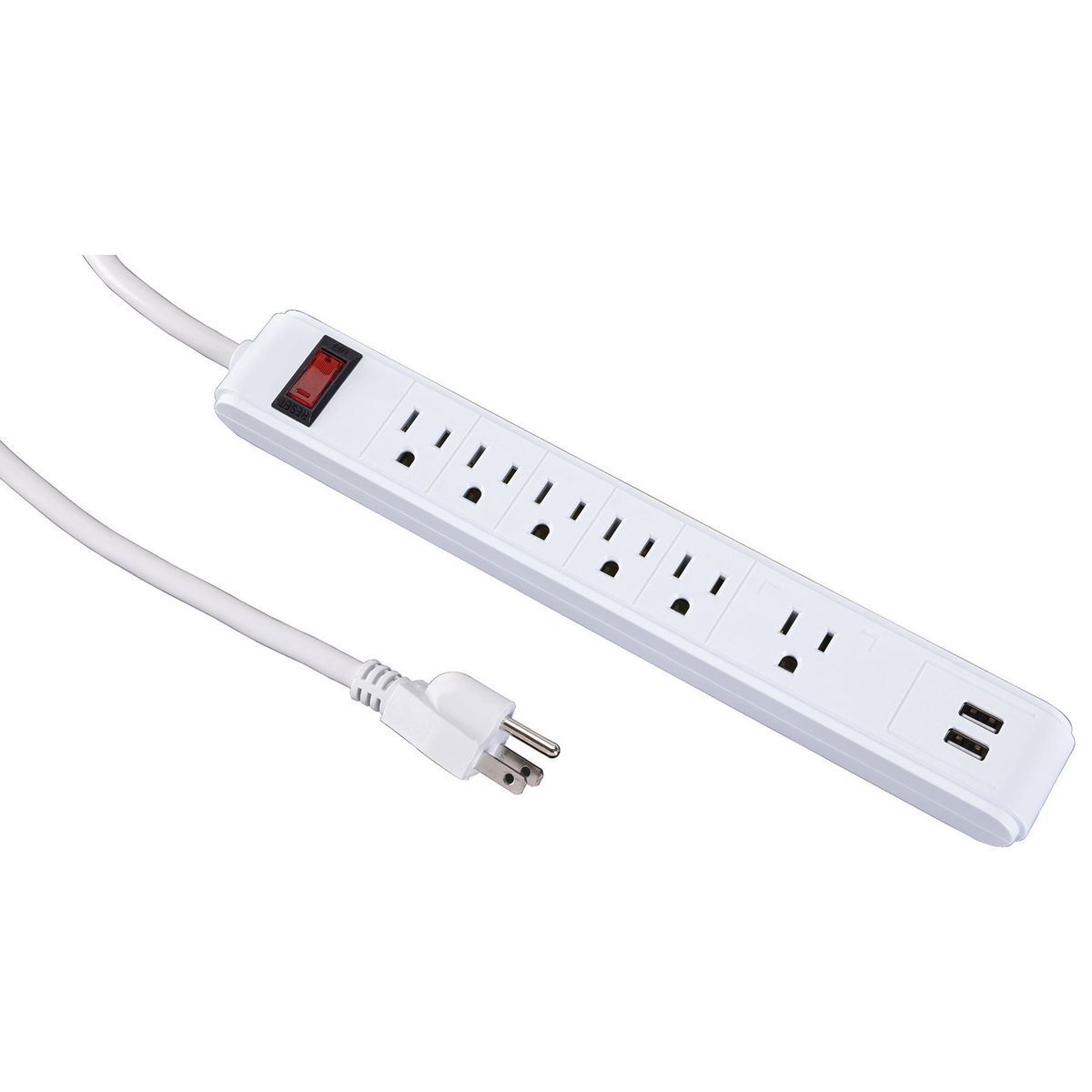 6-Outlet 2 USB Power Strip S217122