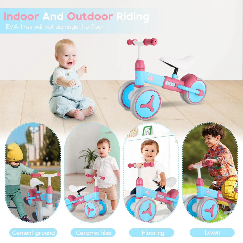 Baby Balance Bike with 4 Wheels W77023