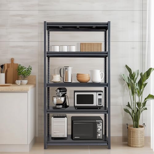 5-Tiers Adjustable Heavy Duty Metal Shelving 2200LBS Black K62192