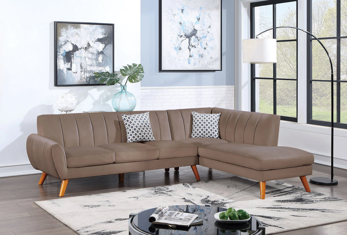 Black Faux Leather 2PC Sectional Sofa Set A332