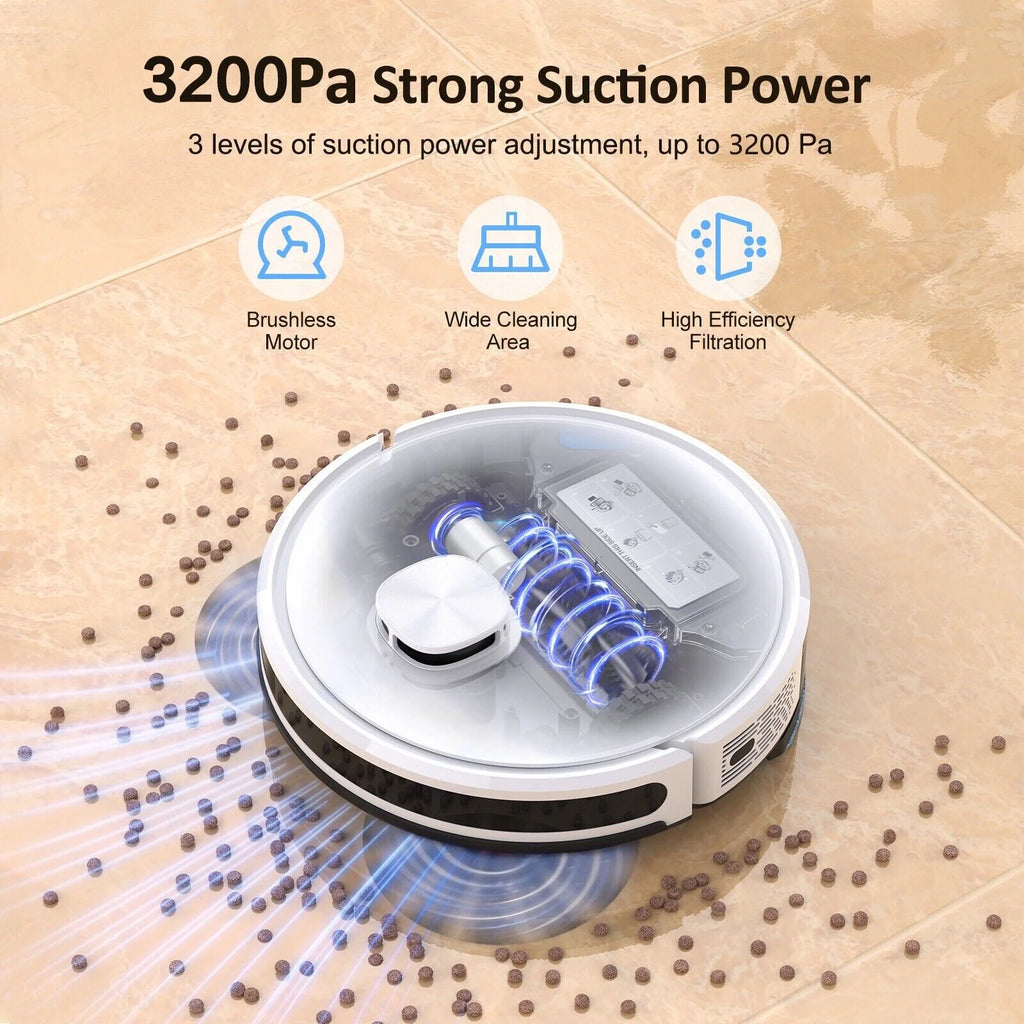 2in1 Robot Vacuum and Mop Combo 230ML White T49099