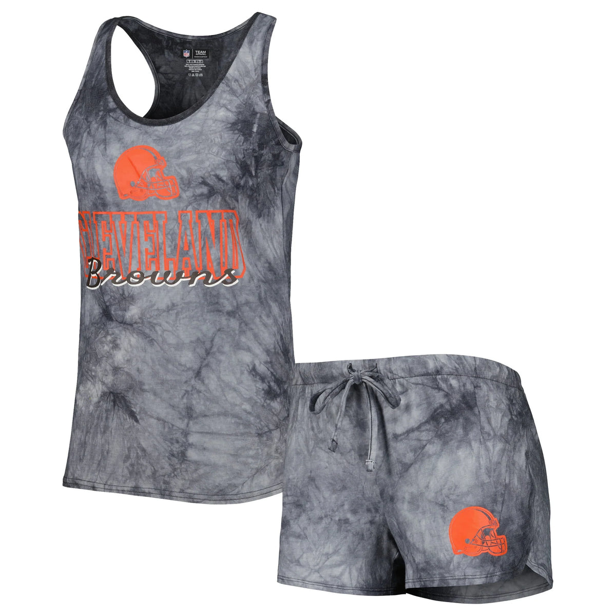 Charcoal Scoop Neck Racerback Tank and Shorts Sleep Set G727866