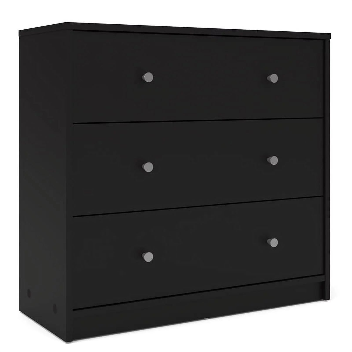 2 Piece 3 Drawer Chest and 6 Drawer Double Dresser in Black S69957