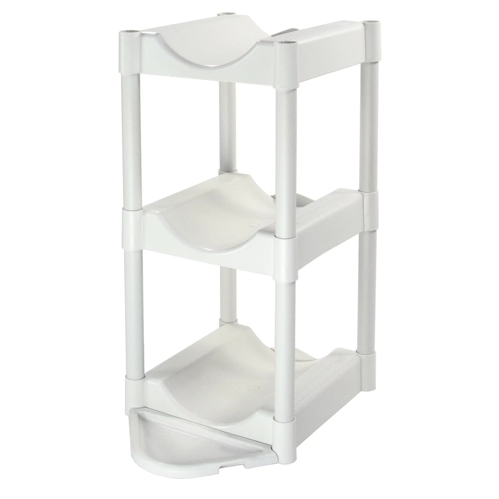 3-Tier White Plastic Storage System with Floor Protector J809417