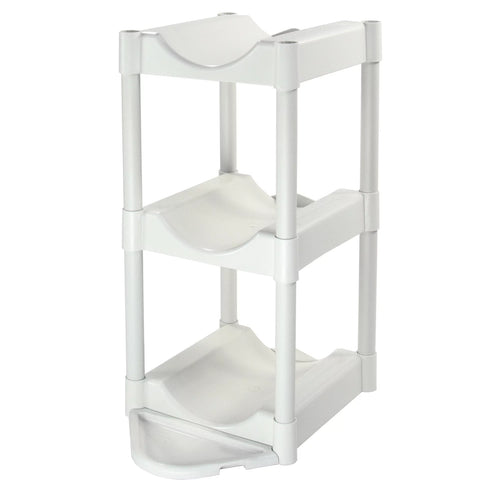 3-Tier White Plastic Storage System with Floor Protector J809417