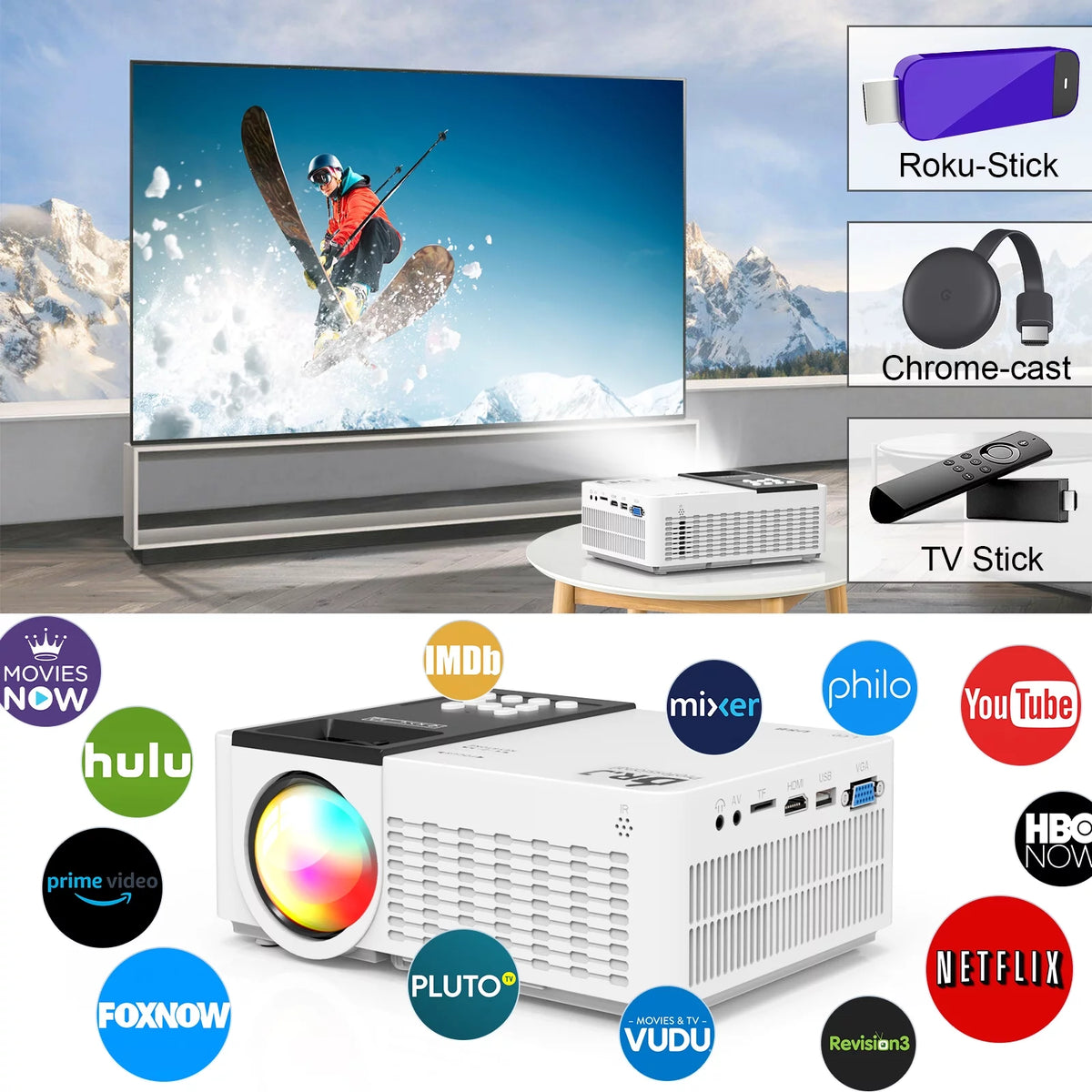 5G WiFi Bluetooth Projector 1080P HD F380
