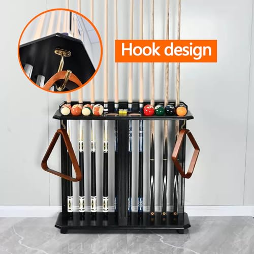 Freestanding Pool Cue Stand Rack Holds 10 Sticks Black K16837