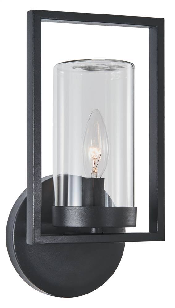 1 Light Textured Black Wall Sconce O987
