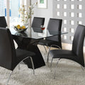 Black Tempered Glass 5pcs Dining Room Set R288363