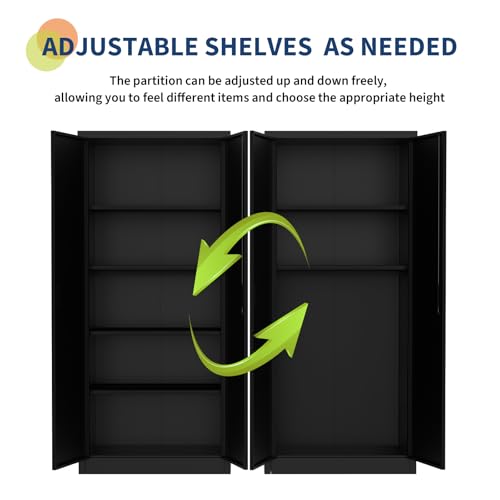 Metal Storage Cabinet with Lock, 4 Adjustable Shelves K4472