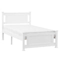 Gray Solid Pine Wood Twin Bed Frame with Headboard N784297