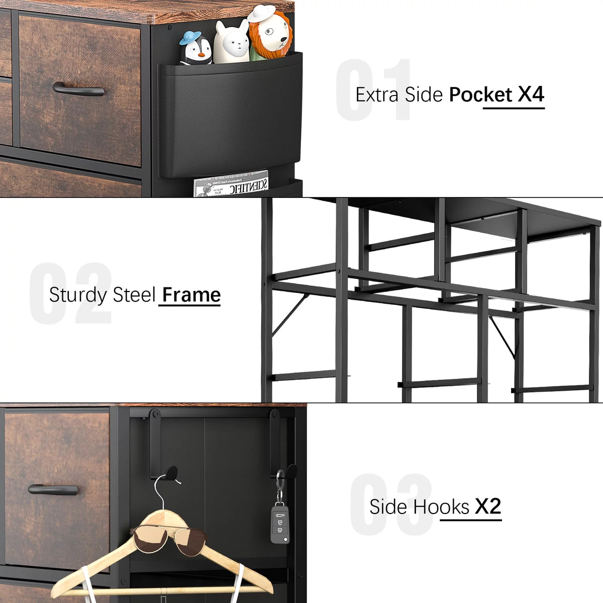 Brown 10 Drawer Dresser A578
