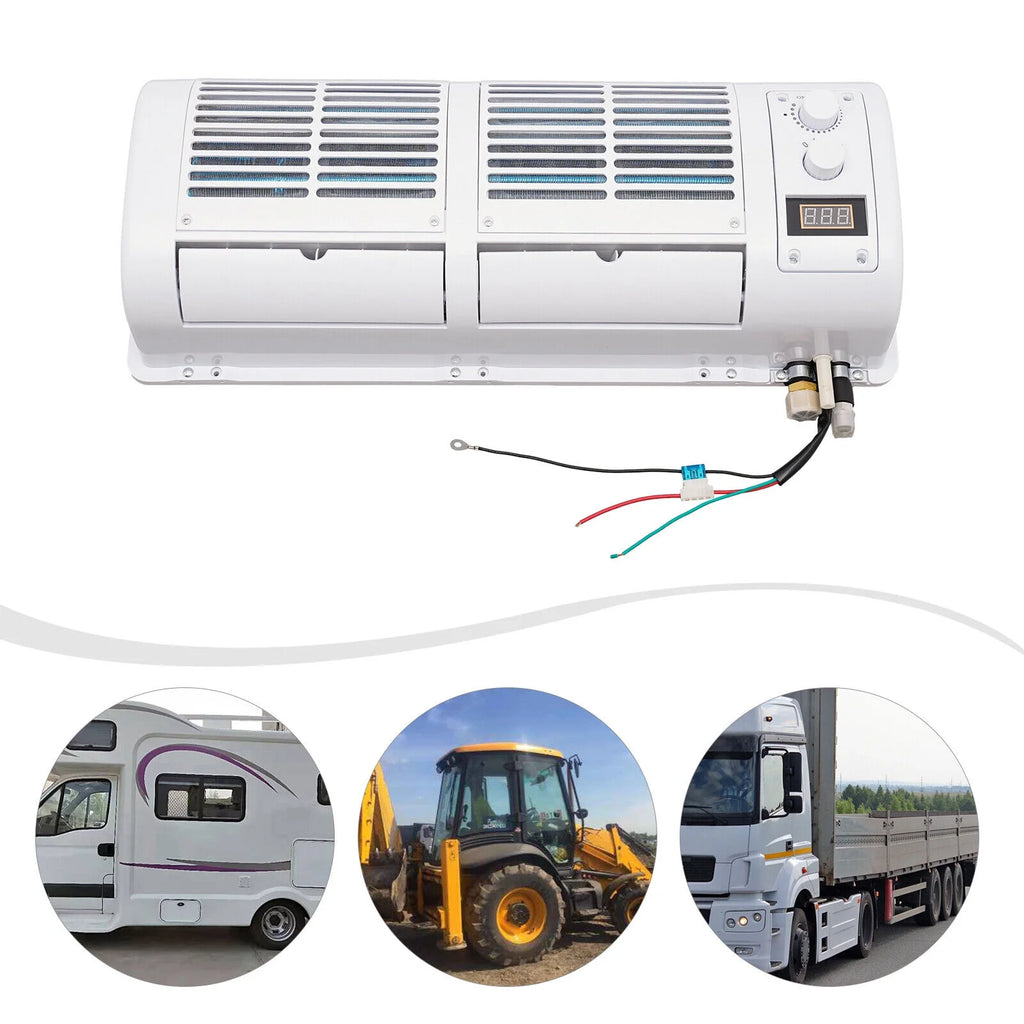 12V Car Air Conditioner Cooling Fan 3 Speeds LCD Display N93486