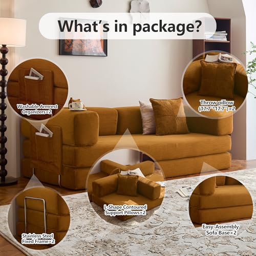 Green Corduroy Convertible Sofa Bed J82436