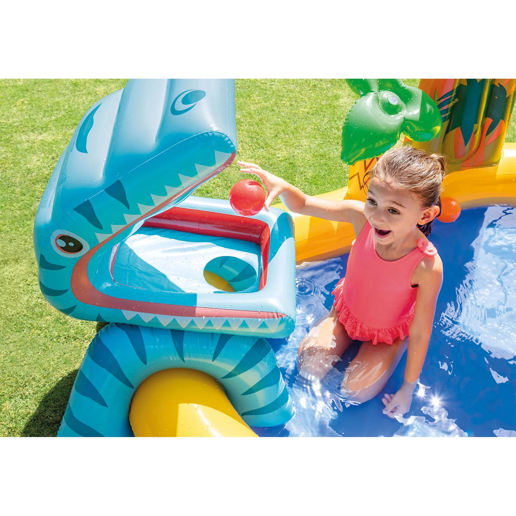 Inflatable Kids Dinosaur Play Center Pool with Slide R31996