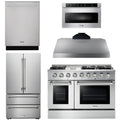 48 In. Propane Gas Range, Range Hood, Refrigerator, Dishwasher, Microwave Drawer W101