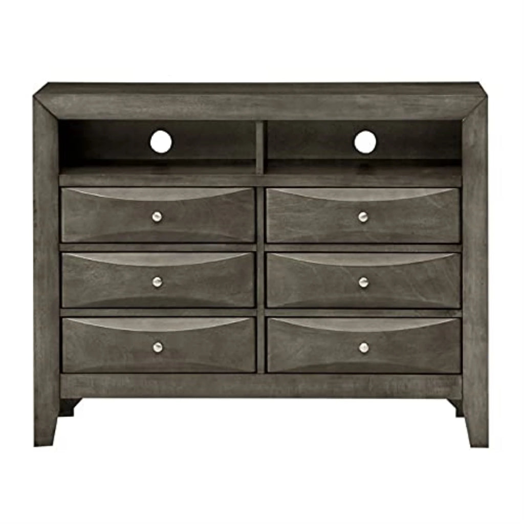 Gray 6 Drawer TV Stand I516