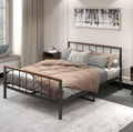Queen Metal Platform Bed Frame with Headboard and Footboard J5344