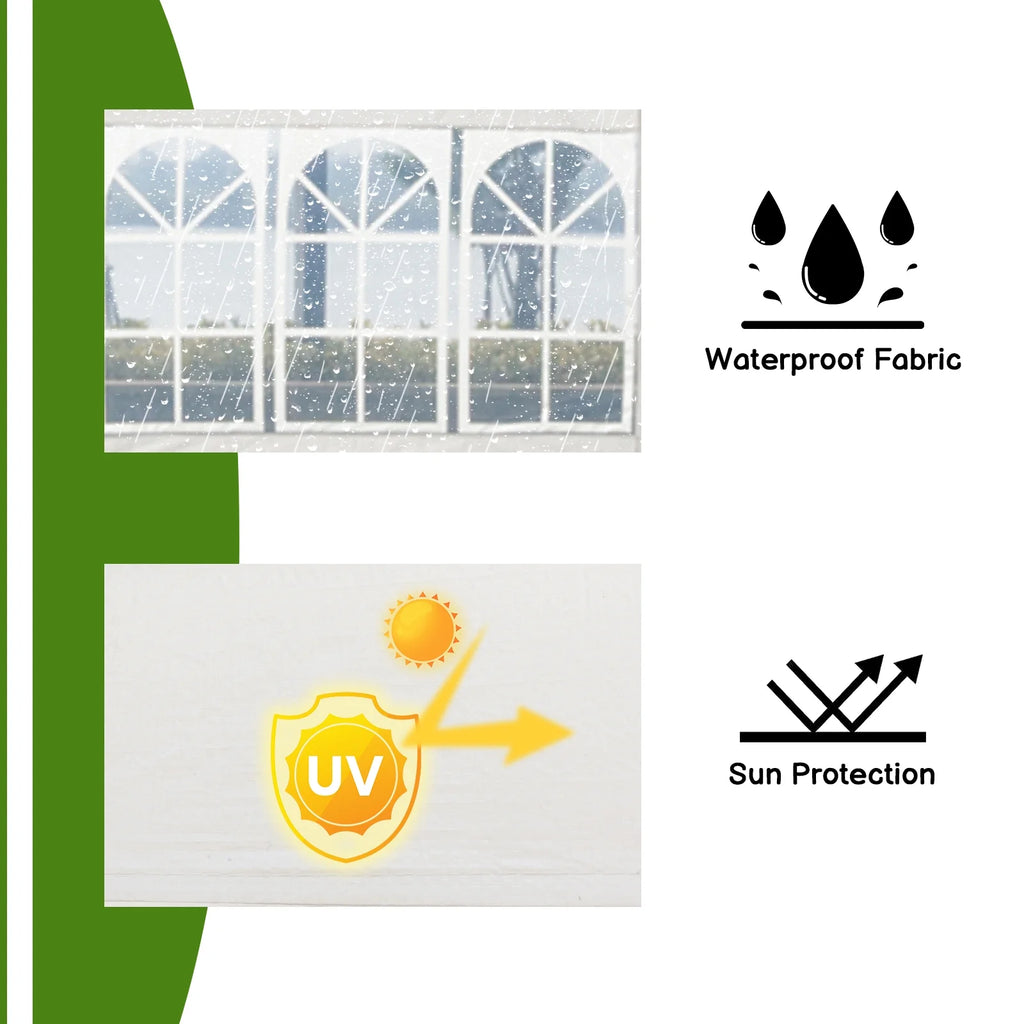 10' x 10' Waterproof White Canopy Tent W11035