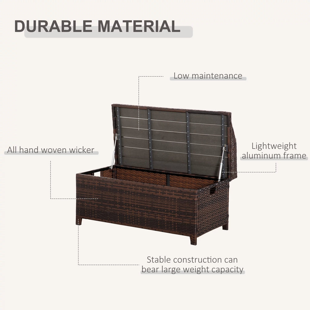 Red Wicker Storage Bench Q73886