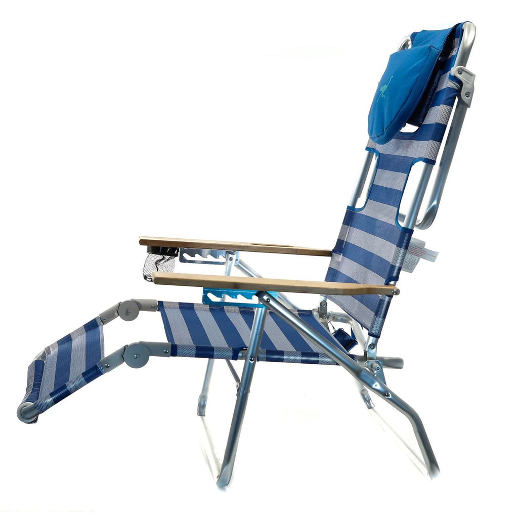 Striped Blue Reclining Beach Chair D56534