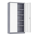 Metal Storage Cabinet with Wheels, 73" with Door and 4 Shelves, Black D19086