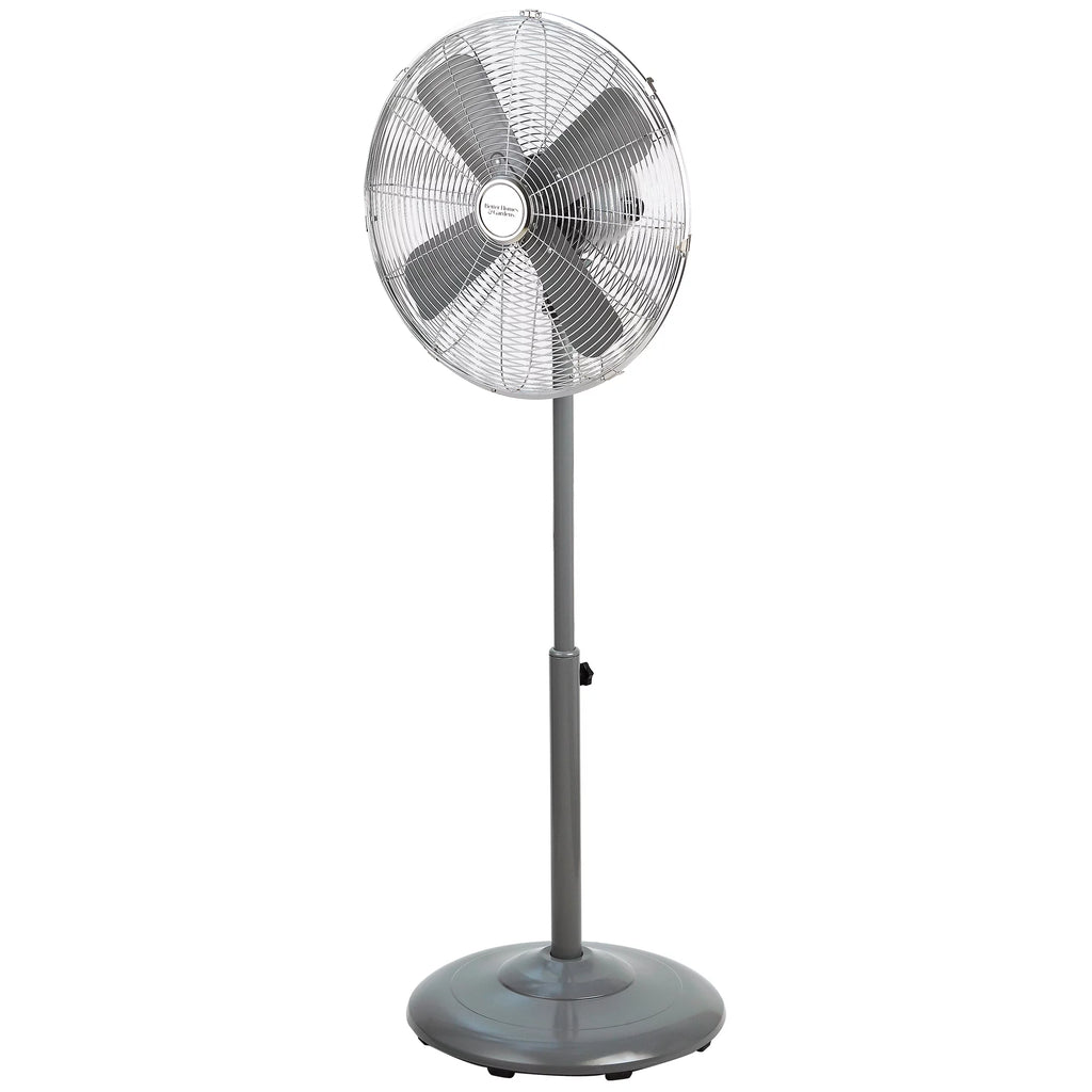 16 inch Adjustable Height Oscillating 3-Speed Metal Stand Fan in Red B871641