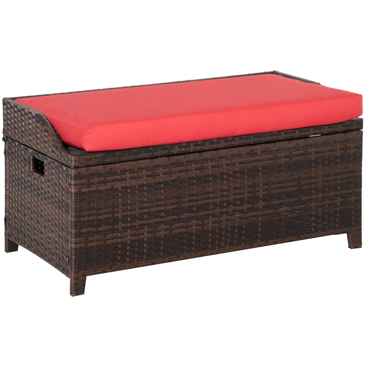 Red Wicker Storage Bench Q73886