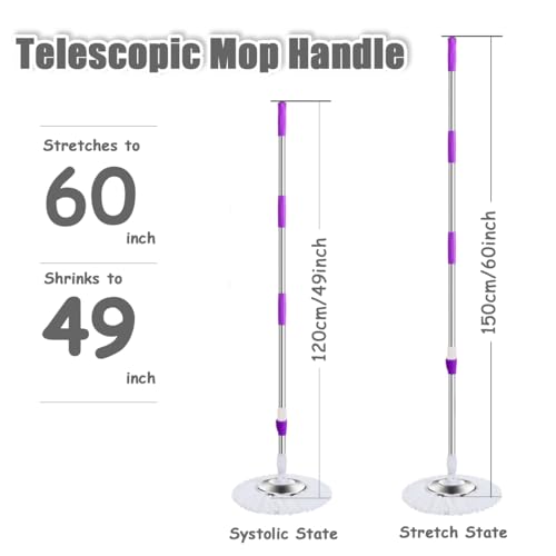 60-inch Rotating Telescopic Spin Mop Replacement Handle A78577