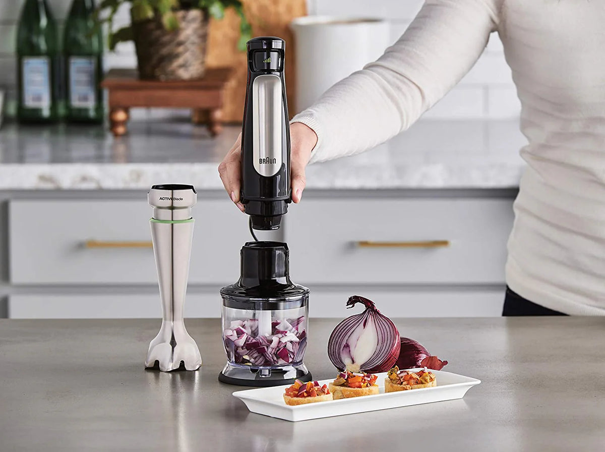 500W Immersion Hand Blender with 2-Cup Food Processor D8498