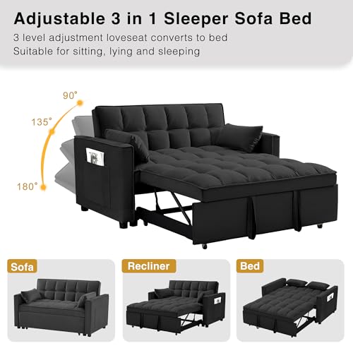 Velvet Convertible Sleeper Sofa Bed I777