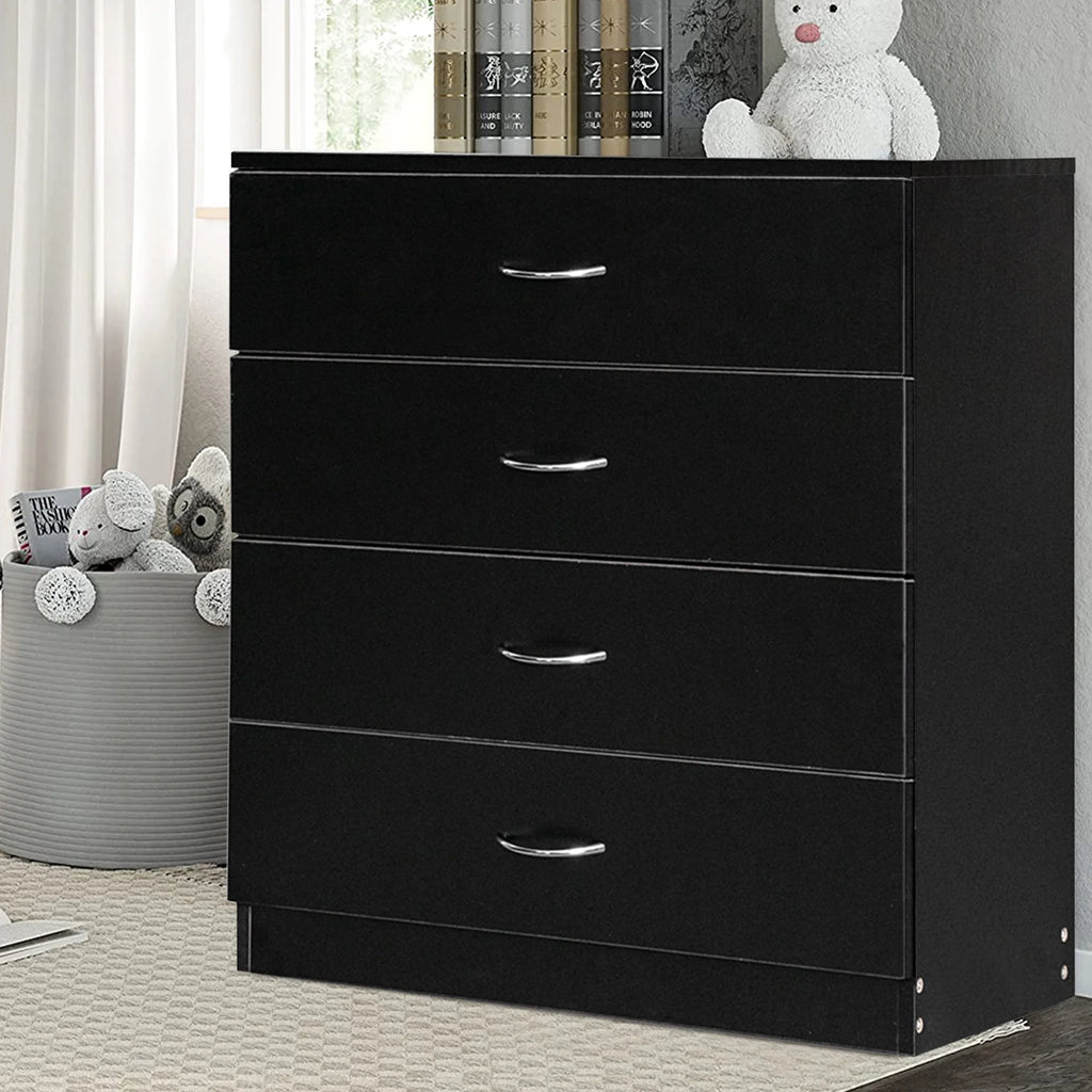 Black 4 Drawer Wood Dresser T50975