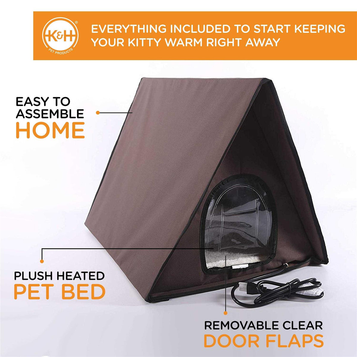 Outdoor Heated Kitty A-Frame Y478