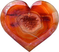 Dyed Red Striped Agate Heart Shaped Quartz Stone Specimen 0.6-0.8 Pound B534555