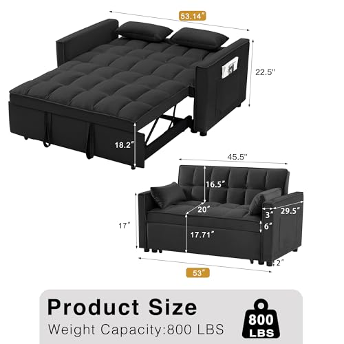Velvet Convertible Sleeper Sofa Bed I777