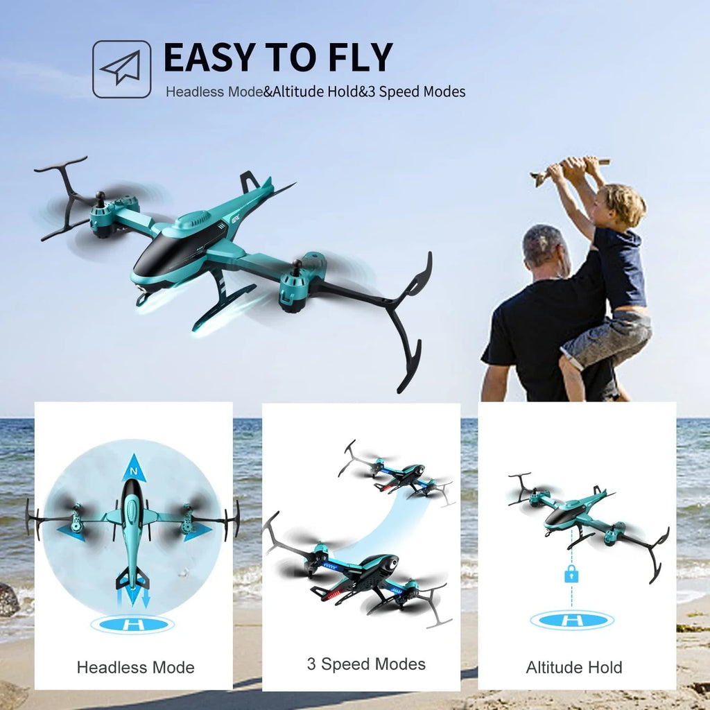 Blue RC Helicopter Drone with 1080P HD Camera O70173
