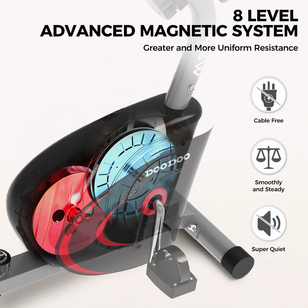 Recumbent Exercise Bike 8 Level Adjustable Magnetic Resistance M823