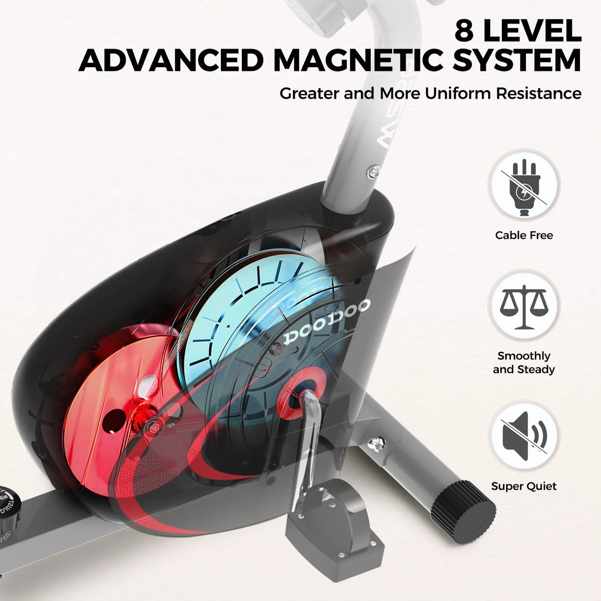 Recumbent Exercise Bike 8 Level Adjustable Magnetic Resistance M823