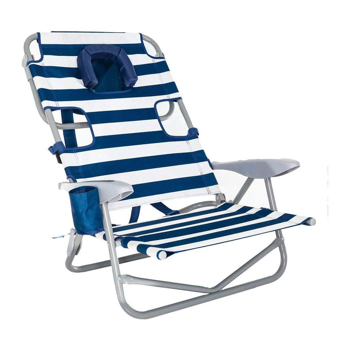Striped Blue Reclining Beach Chair D56534