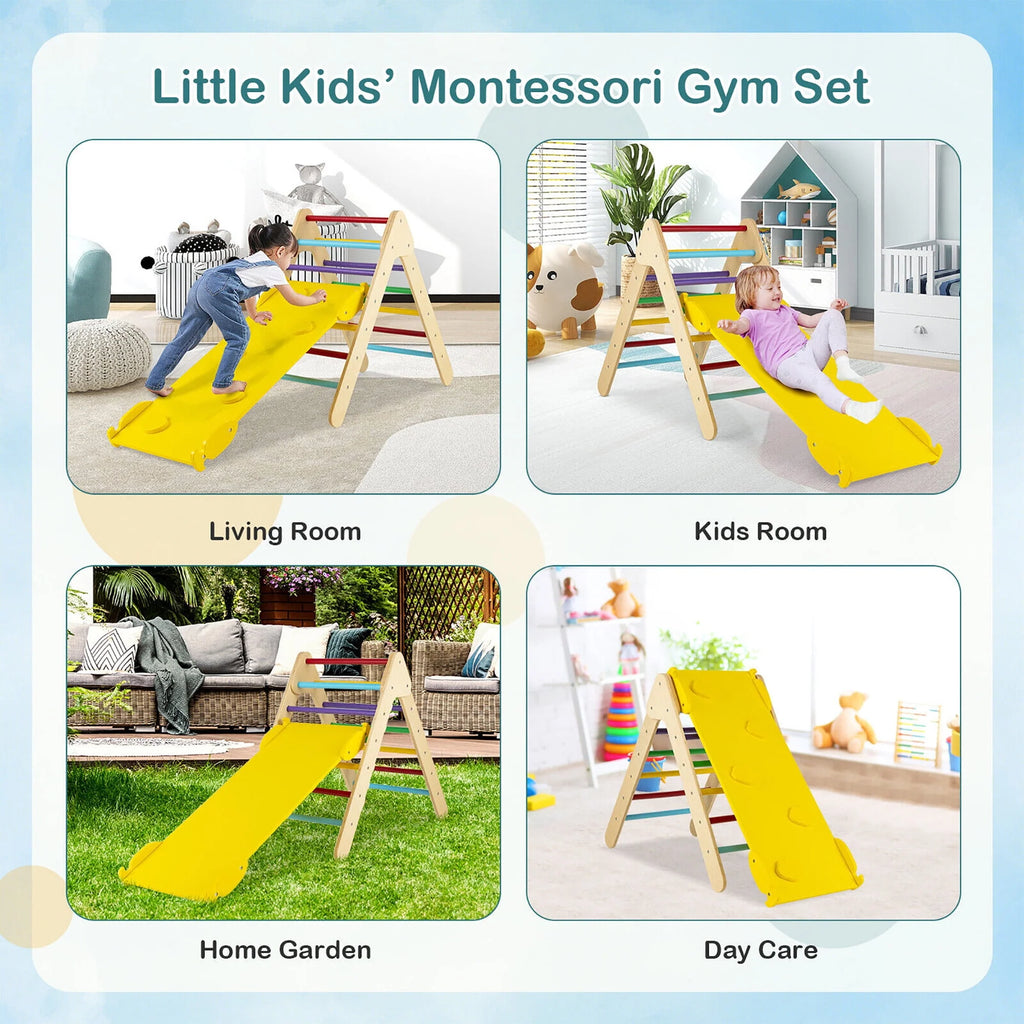 Wooden Climbing Triangle Set with Ramp W69696
