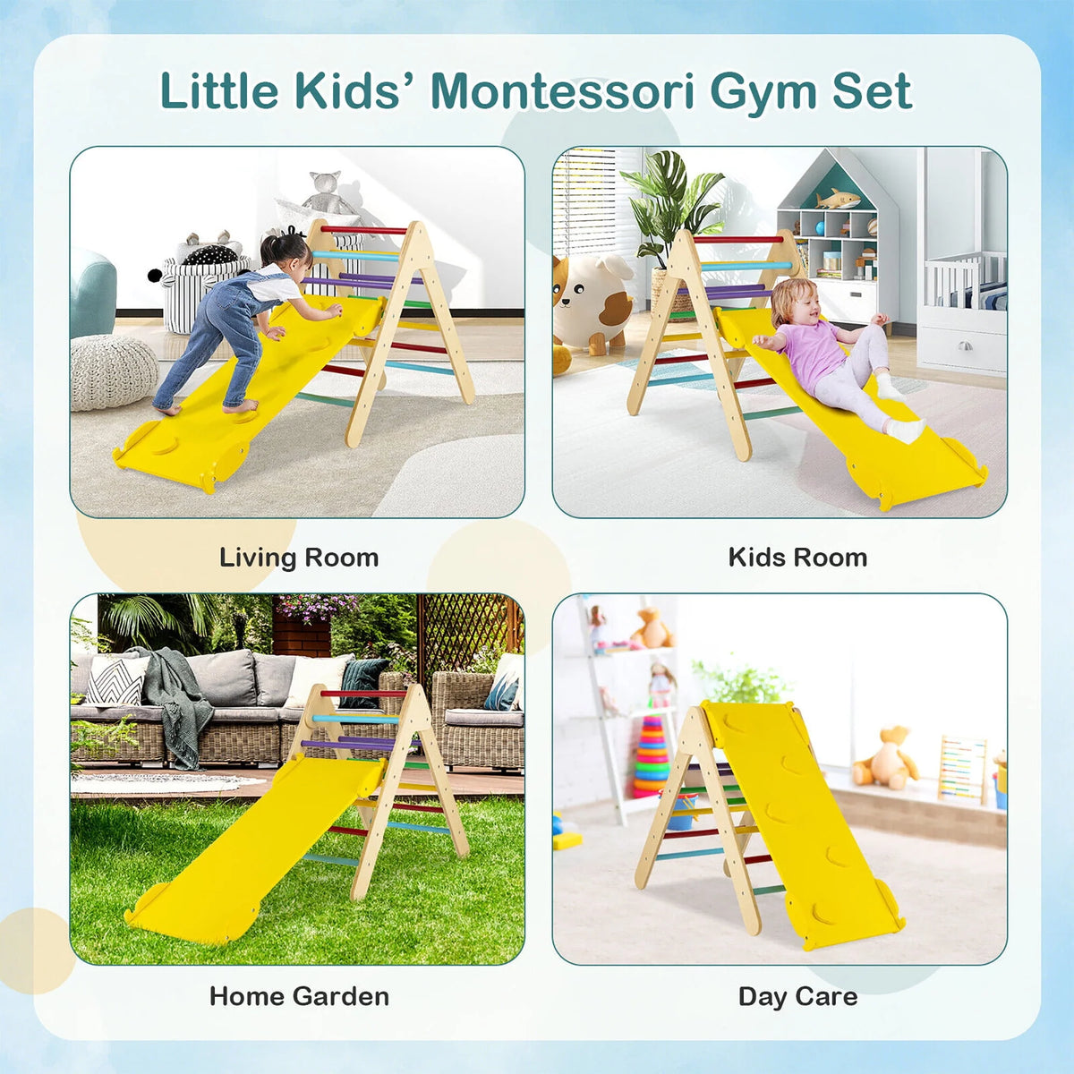 Wooden Climbing Triangle Set with Ramp W69696