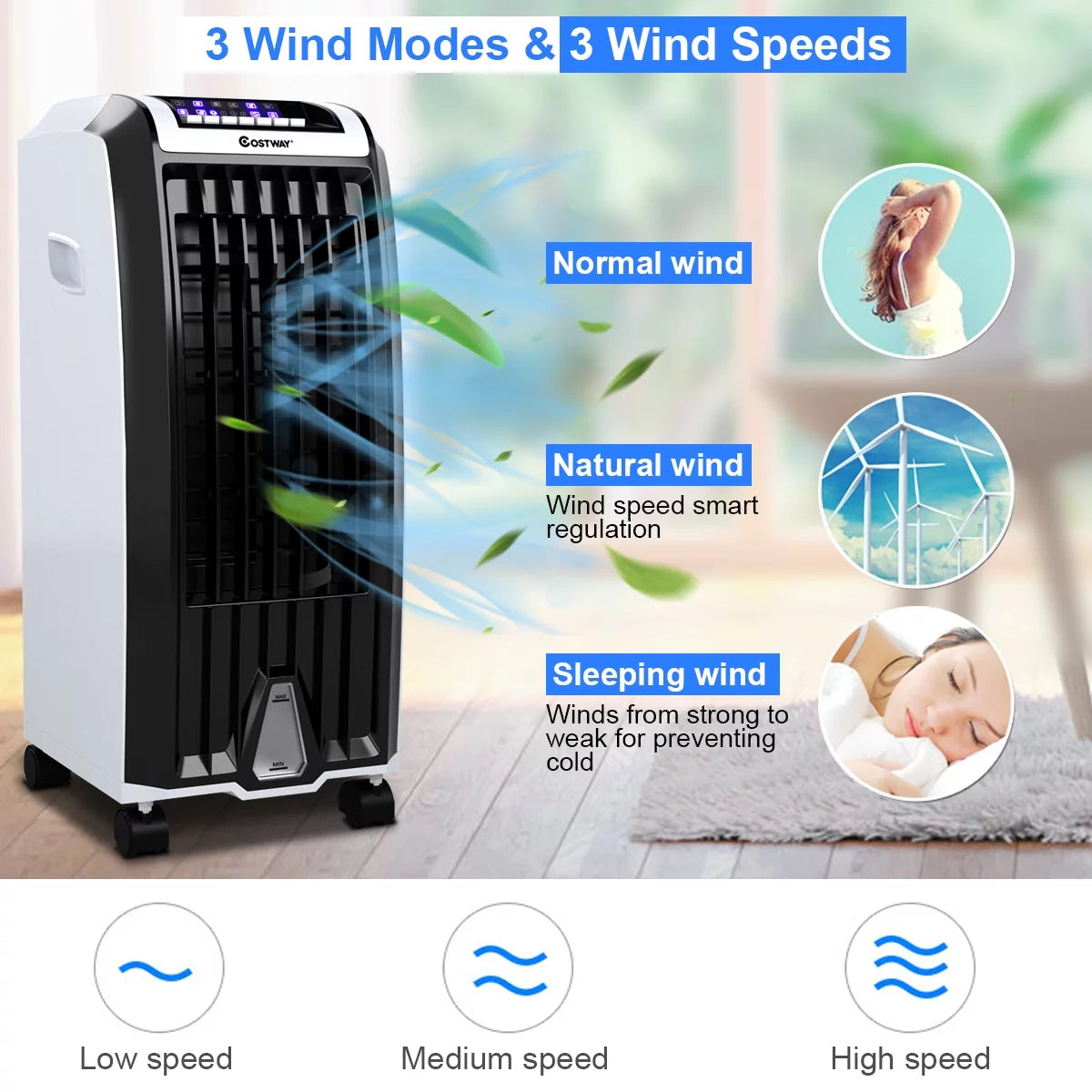 Portable Evaporative Cooler Fan with Remote Control E4387