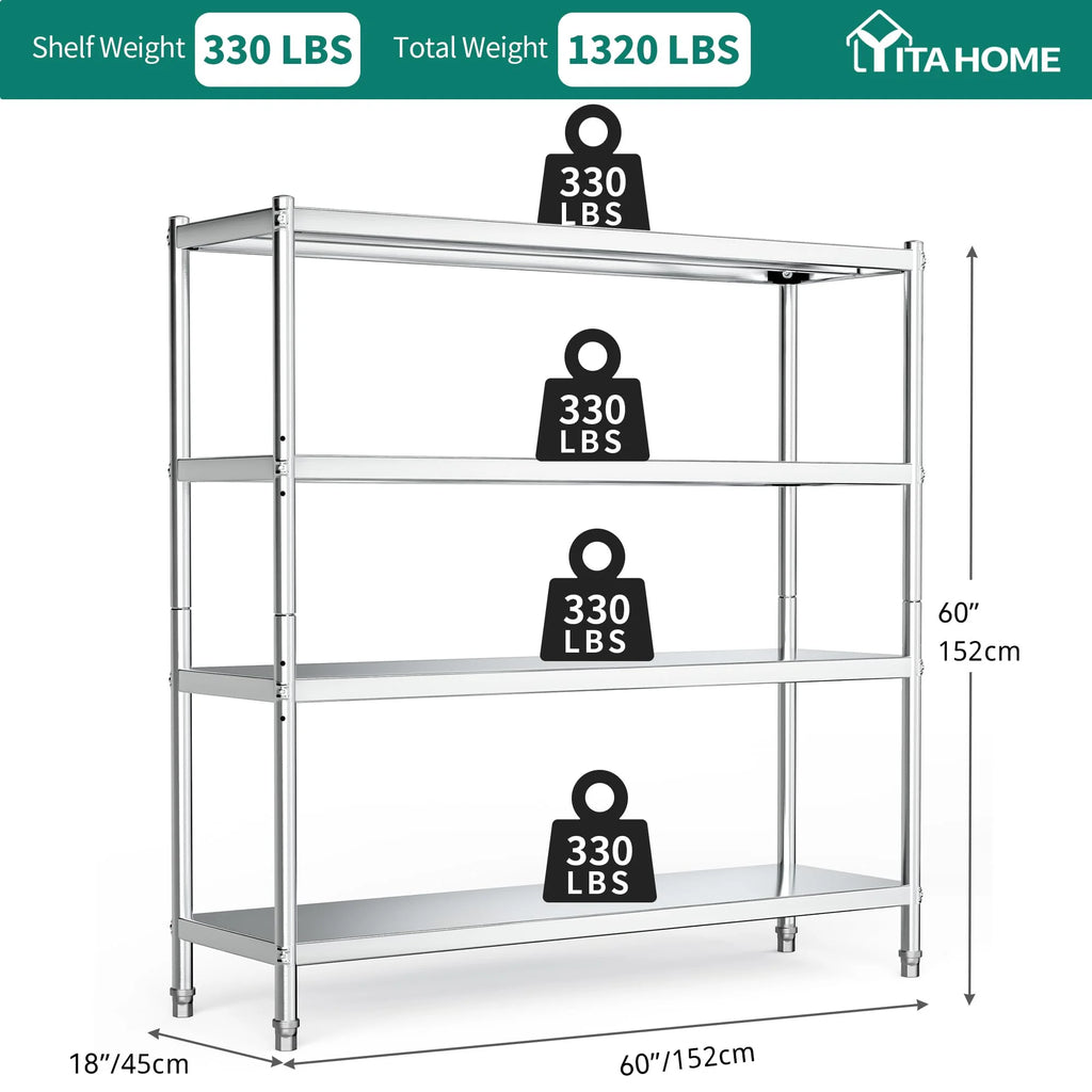 Stainless Steel 4 Tier Storage Shelf D30822